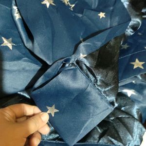 Blue Shimmery Star Window Curtain (Single)