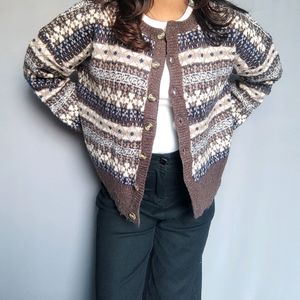 Vintage 90's Patterned Cardigan