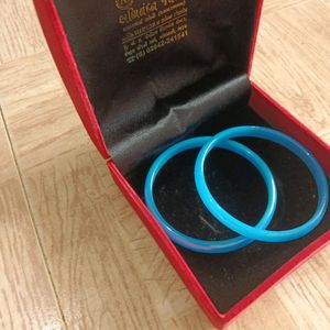 Sky Blue coloured A Pair Of Bangle