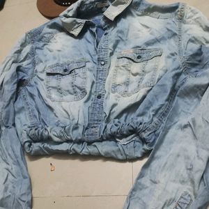 Denim Washed Slim Fit Shirt For SALE❗