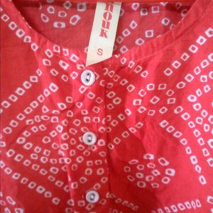 Anouk Red Bandhani A-line Kurti