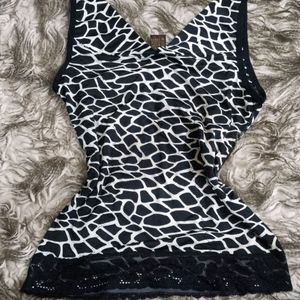 Zebra Printed Y2k Bodyfitted Top