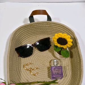 Eco-Friendly Handwoven Jute Organizer Basket with