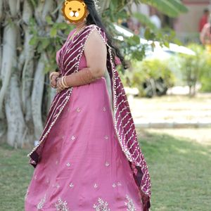 Pink And Wine Lehengha Choli