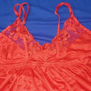 Flawless Satin Red Luxerious Nighty