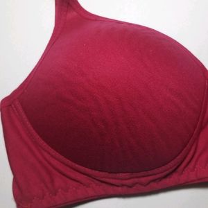 Leading Lady Maroon Solid Padded Bra