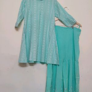 A Line Kurti With Sharara