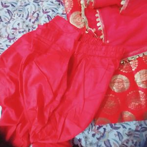 Diwali Dhmaka🎉🎊l🥰 Red Colour 3ps Suit Set