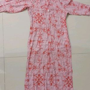 Poly cotton tie & dye long kurti