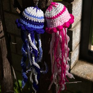 Crochet Jelly Fish Keychain