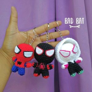 Cute Crochet Spiderman Keychain