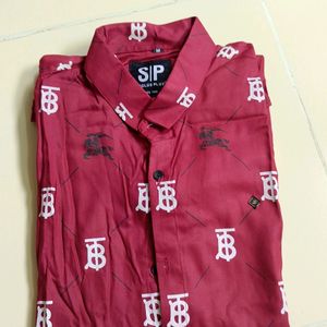 MAROON PRINTED SHIRT