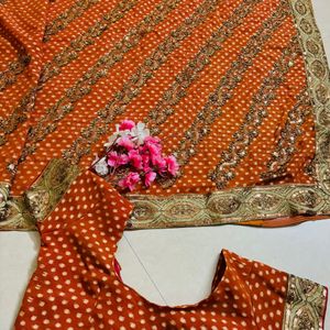 bandhani saree