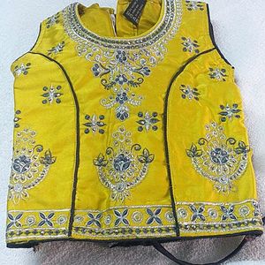 Yellow Colour Kids Lehenga...