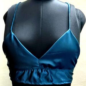 Navy Blue Backless Blouse Size (28 To 40)