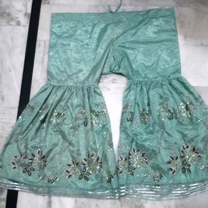 Beautiful Sea Green Sharara Suit For Girls