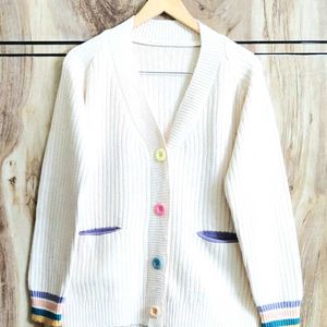 Cream Colour Cardigan Size-42