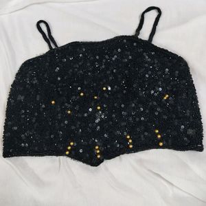 Sexy Sequins Crop Top Cum Bustier