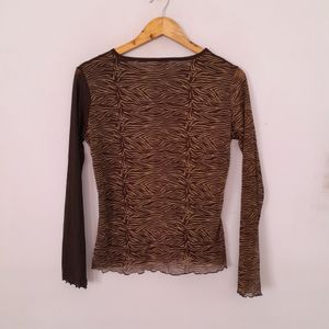 Brown Printed Top (Women's)