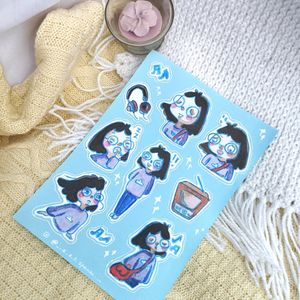 Hand-painted Stickers (My Blue Girl)