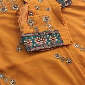 Orange Saree With Blouse