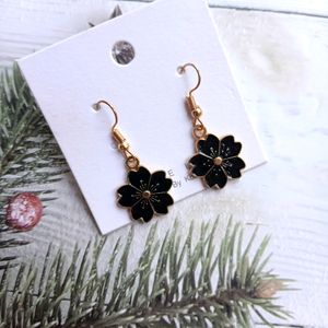 Black Flower Earrings