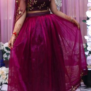 One Shoulder Designer Lehenga