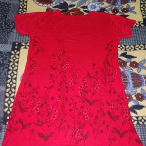 Ladies Long Red T-shirt, 1 Time Use Only