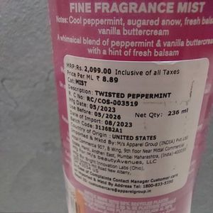 Bath & Body Works Twisted Peppermint Fine Mist