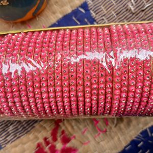 Pink Lehti Bangles