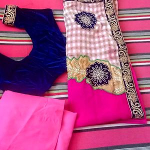 Pink Pach Saree