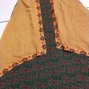 Green Yellow Anarkali Kurta