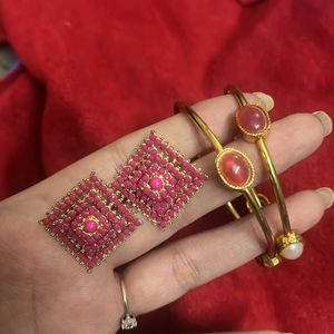 bangle and earrings combo