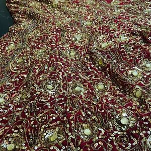 Red & Gold Fishcut Lehenga