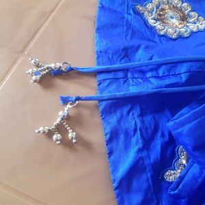 Blue Anarkali Kurti With Stone Work