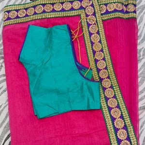 pink colour beautiful saree