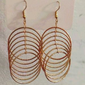 Rings Meshup EARRINGS For Women (GOLDEN)