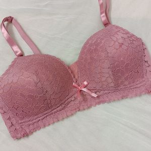 Pink Lace Bra 🌸