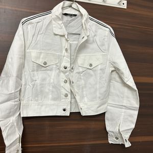 Women Denim White Jacket