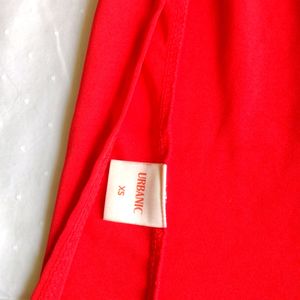 Urbanic Blazing Red Party Side Slit Dress