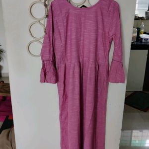 Cute Pink Khadi One Piece Dress ( Ethnic)