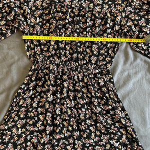 M&S Black Floral Dress