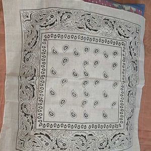 Black And White Handkerchief cum Bandana