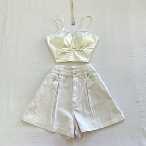 Korean Padded Bralette Corset White Top