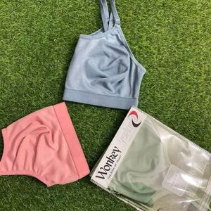 Women cotton Non padded sports bra pack of 3