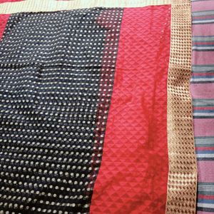 Beautiful Red And Black With Golden Border Saree