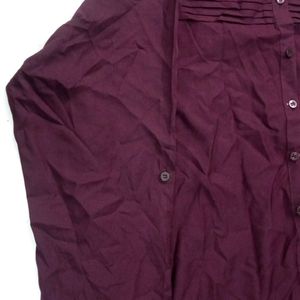 Maroon Pleated Shirt