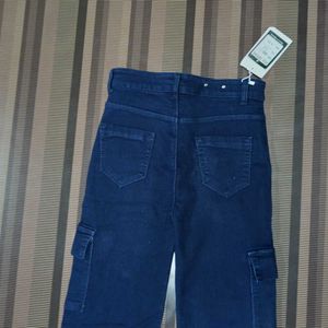 DG-40 Size-28 Cargo Straight Women Denim Jeans