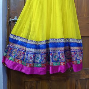 Pretty Yellow Anarkali Dress