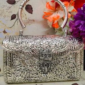 Hand Carved Antique German Silver Clutch Bags